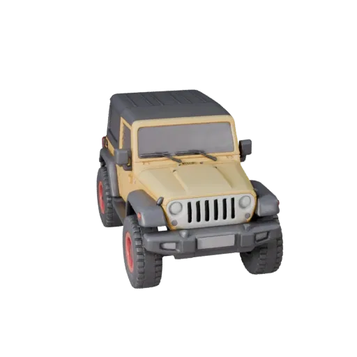 Cartoon Jeep Style Suv 3D Model for Stylized Games