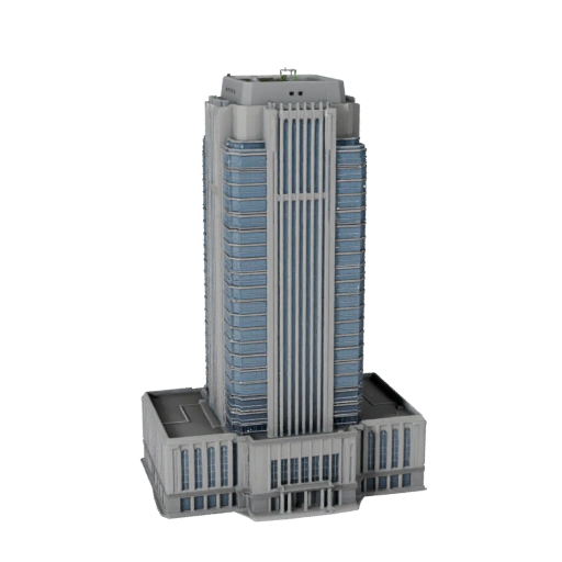 3D модель небоскреба в стиле ар-деко для Blender - Рендер-ассет