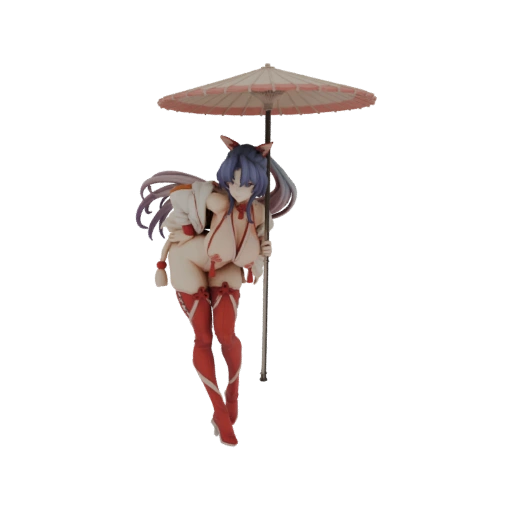Nekomusume with Parasol 3D Model