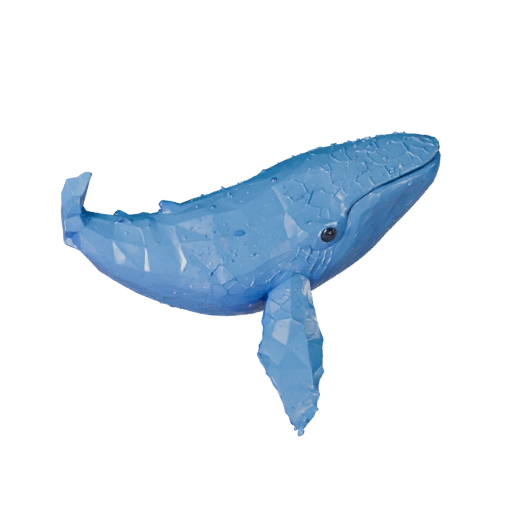 Modèle 3D de Baleine Bleue Low Poly - Asset de Jeu Unity avec FBX | PBR