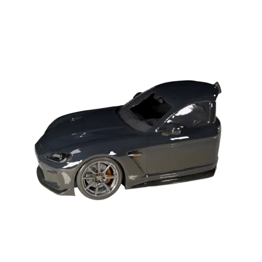 Modèle 3D de coupé imprimable, vue d'affichage isométrique, atout de véhicule prêt à imprimer avec lignes de carrosserie, vit