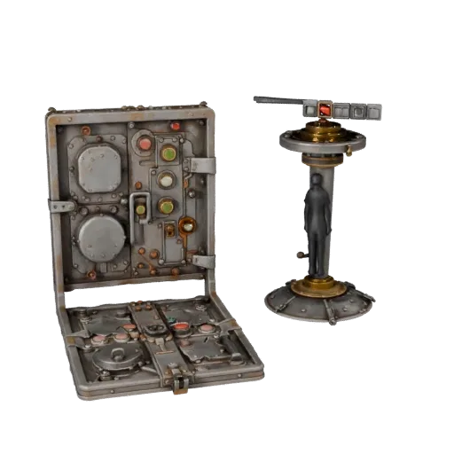 Industrial Pressure Plate 3D model, three-quarter front view, Unreal Engine viewport, showing metal hinges, form detail.