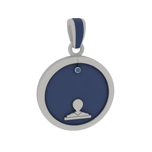 Symbolic Locket product viz 3D model, turntable hero render, with clean topology and PBR shading on the pendant.