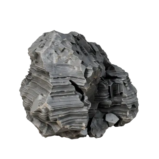Crystal Rock Cluster High Poly 3D model, close-up cinematic environment render, showing stratified stone, rock faces.