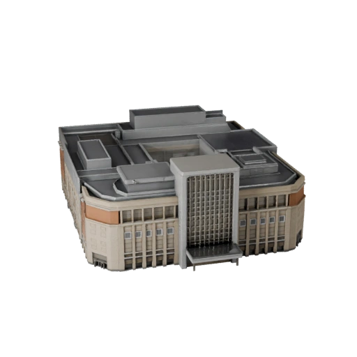 Modèle 3D de Centre Commercial Stylisé - Asset de Jeu pour l'Architecture