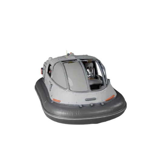 Rescue Hovercraft 3D Model for Unity - Low Poly PBR Asset