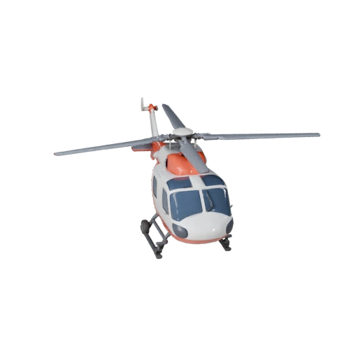 Modelo 3D de Helicóptero de Resgate em Desenho Animado para Jogos Estilizados