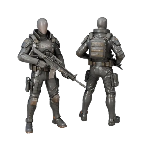 Cyberpunk Soldier Character Model - Rigged
