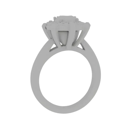 Halo Ring print ready 3D model, studio profile shot, showing recognizable ring proportions and material breaks.