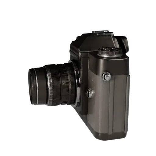 Vintage Video Camera High Poly 3D model, close-up studio render, showing textured grips, lens barrels.