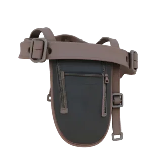 Formal Bag Strap Printable 3D model, isometric STL render, showing leather, flexible strip form.