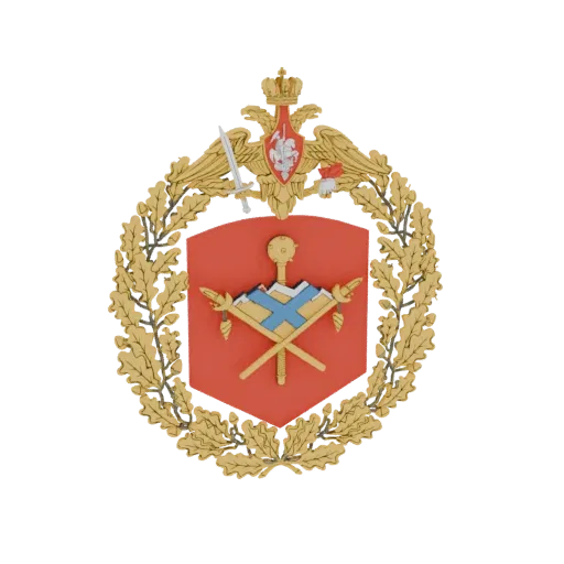 3D model of the Great Emblem of the 2nd Guards Combined Arms Army, featuring a double-headed eagle, red shield with crossed s
