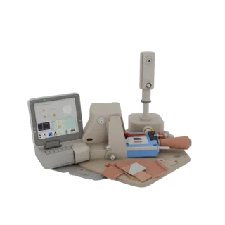 Field Suture Trainer 3D model, side profile view, technical viewport render, showing neutral plastics, form detail.