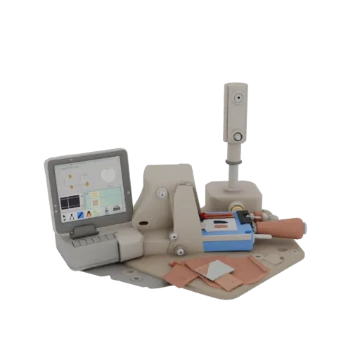 Field Suture Trainer 3D model, side profile view, technical viewport render, showing neutral plastics, form detail.