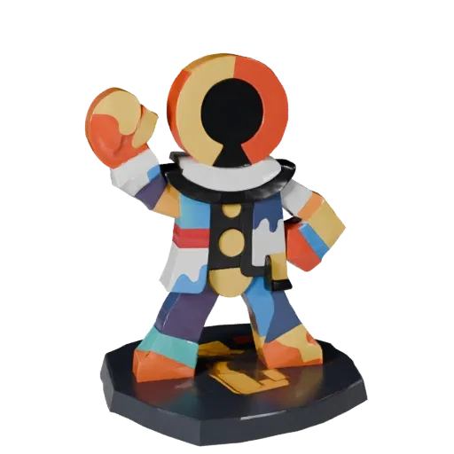 Abstract Meeple Set stylized 3D model preview showing scale, three-quarter game view, icon shape and table readability