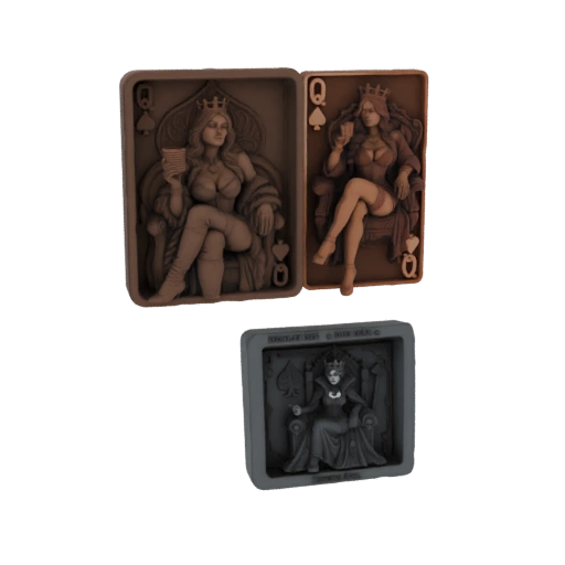 Queen of Spades and Hearts 3D Models