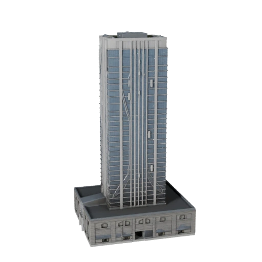 Роскошный небоскреб-башня 3D модель - Реалистичный Archviz ассет