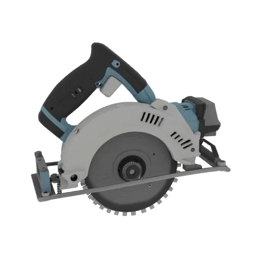 Workshop Circular Saw Printable 3D model, isometric STL render, showing molded plastic, ergonomic handles.