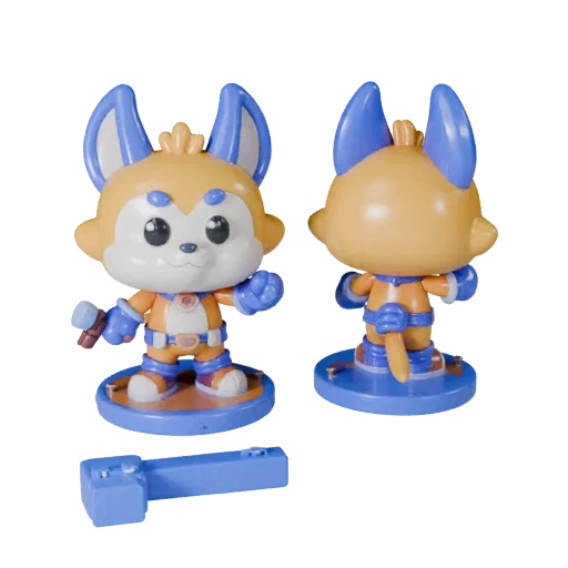 Cute Animal Mascot modular kit 3D model preview showing pose, top-down kitbash view, expression and smooth toy surfaces