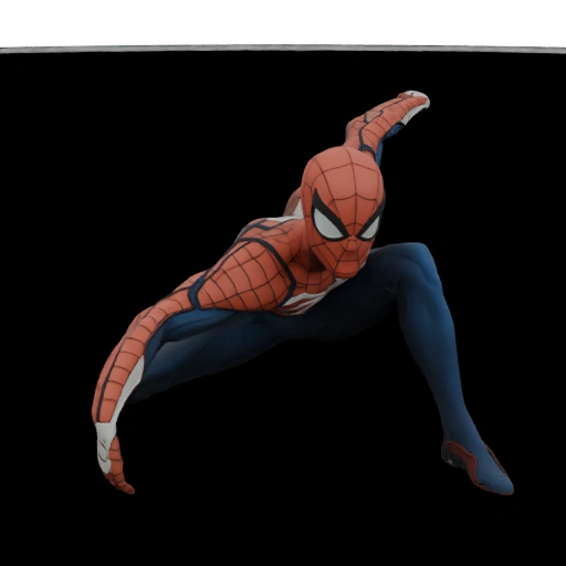 Dynamic Spider-Man Crouching Pose 3D Model