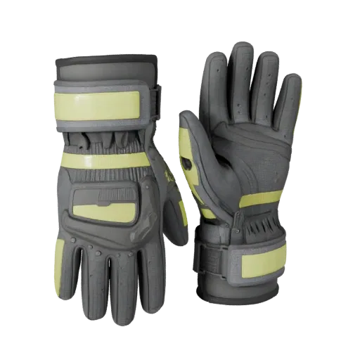 Safety Gloves Modular 3D model, isometric modular kit view, showing plastic shells, recognizable safety silhouettes.