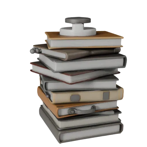 Modern Book Stack Realistic 3D model, three-quarter studio render, showing ceramic, recognizable everyday shapes.