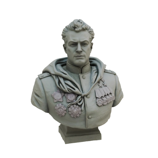 Soviet General Bust with Medals