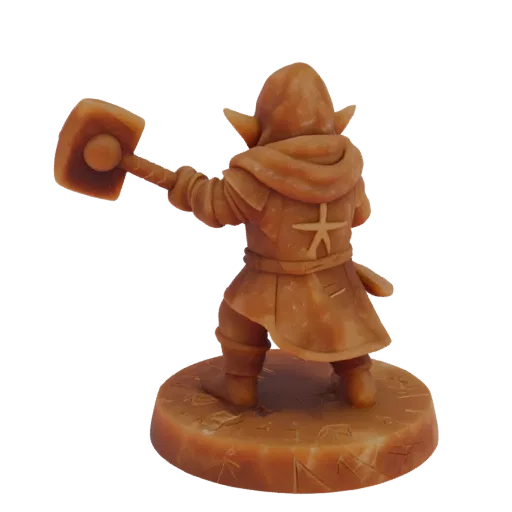 Fantasy Dwarf Cleric Miniature STL - Aiming