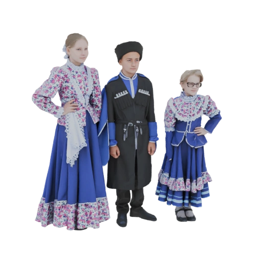Children in Traditional Caucasian Costumes