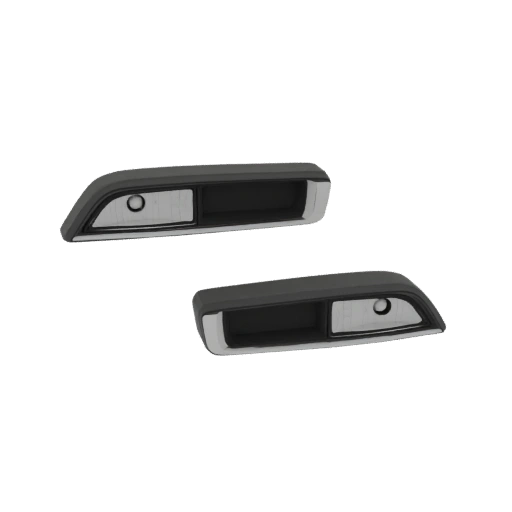 Chrome and Black Door Handles Set