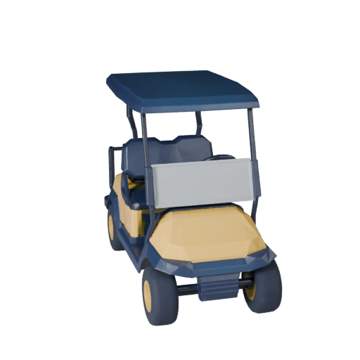 Low Poly Golfwagen 3D Modell für Unity & Unreal PBR Asset
