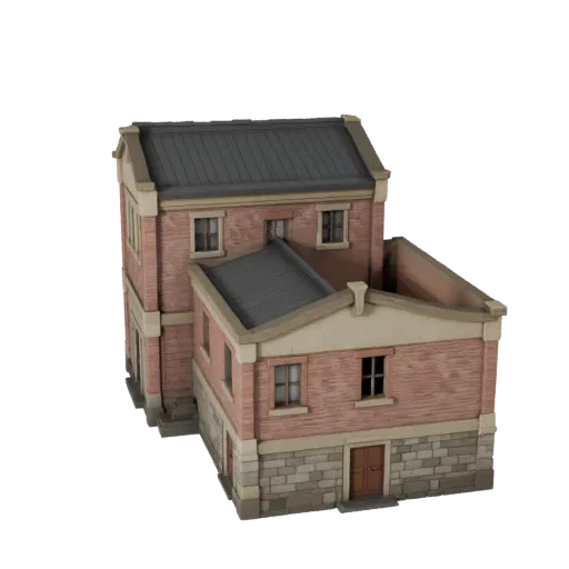 Modular Medieval Building Kit Unity-ready 3D model, Unity engine viewport, showing modular building kit materials and archite