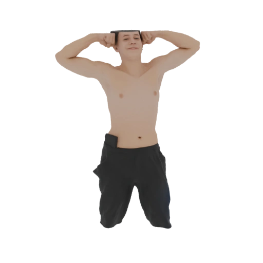Muscular Man Flexing 3D Model