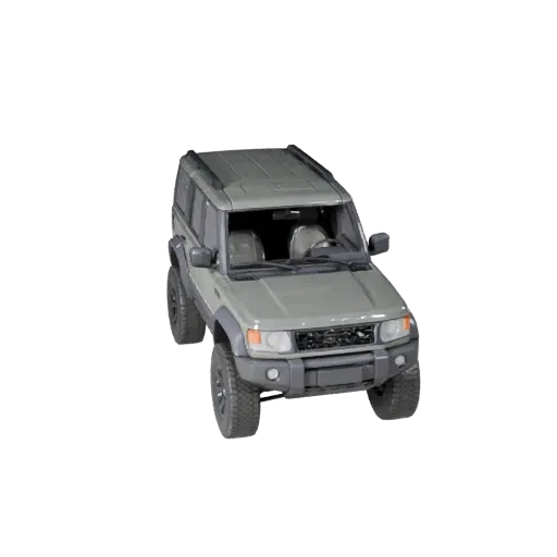 Modelo 3D de SUV Todoterreno Land Off Road, vista de juego de tres cuartos, activo de vehículo listo para Unity con altura de
