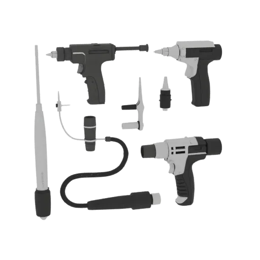 Diagnostic Otoscope 3D model, three-quarter front view, AR viewer studio render, showing stainless steel, form detail.