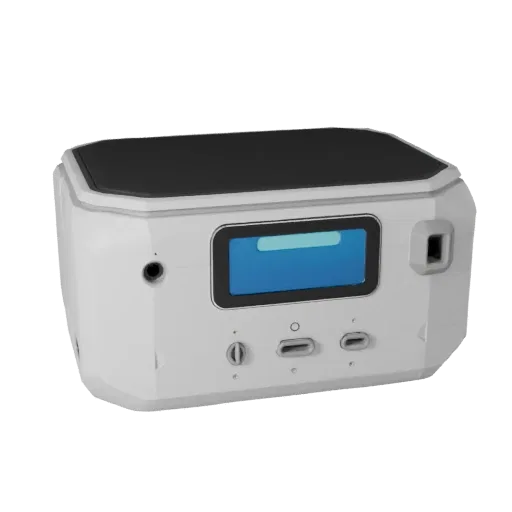 Security Smart Speaker Low Poly 3D model, game viewport three-quarter view, showing white plastic, form detail.