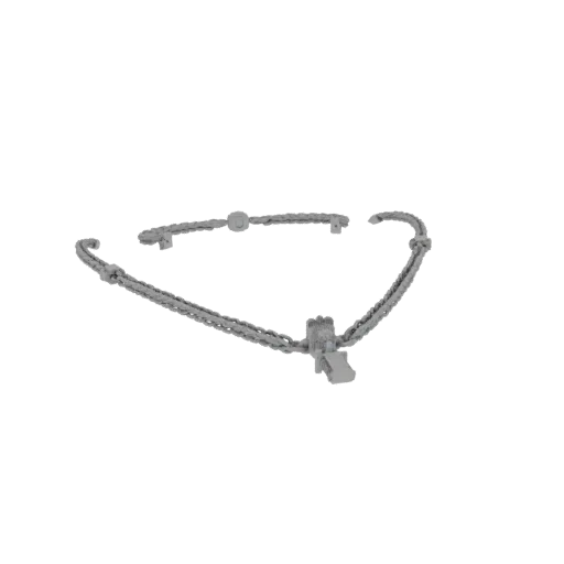 Chain Collar Necklace product viz 3D model, side view studio render, showing necklace form, surface, and scale cues.