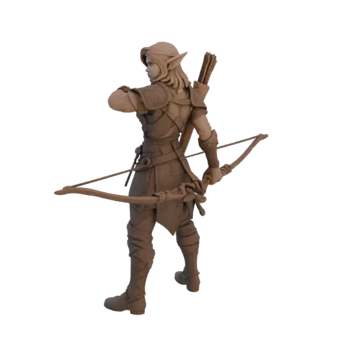 Fantasy Elf Ranger Miniature STL - Attack