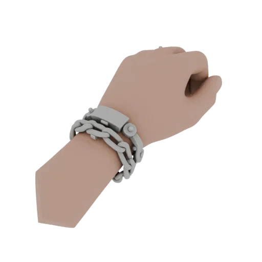 Modelo 3D de Brazalete de Puño Dorado, vista frontal tres cuartos, render de estudio para visor AR, acabado dorado.