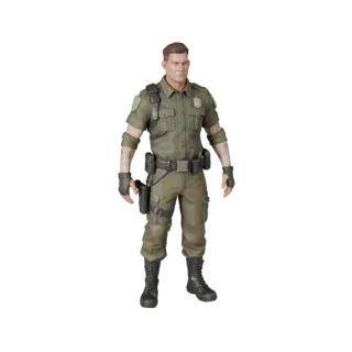 Realistic NPC Officer Character Model - Rigged