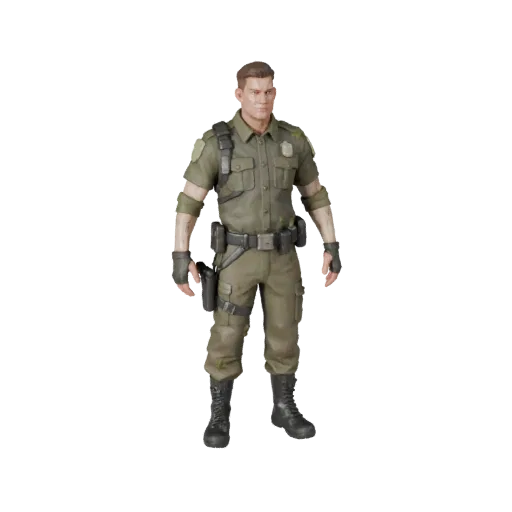 Realistic NPC Officer Character Model - Rigged