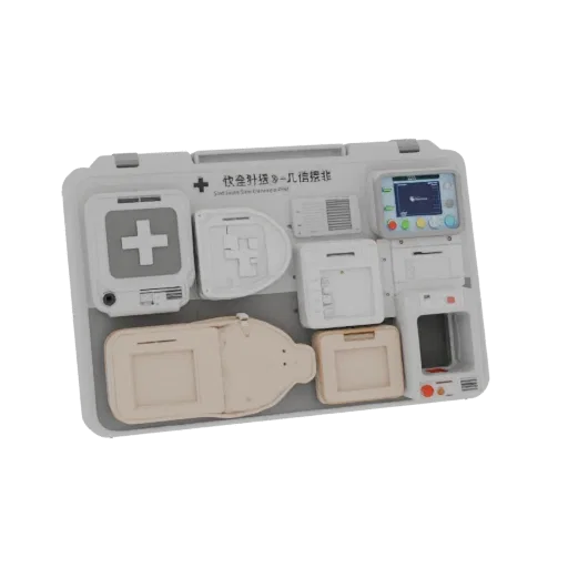 First Aid Injection Practice Pad 3D model, three-quarter training render, showing neutral plastics, form detail.