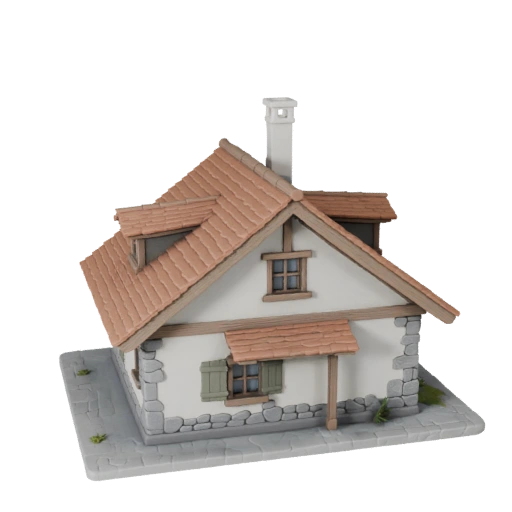 Cabaña Estilizada Modelo 3D - Activo para Juegos de Arquitectura