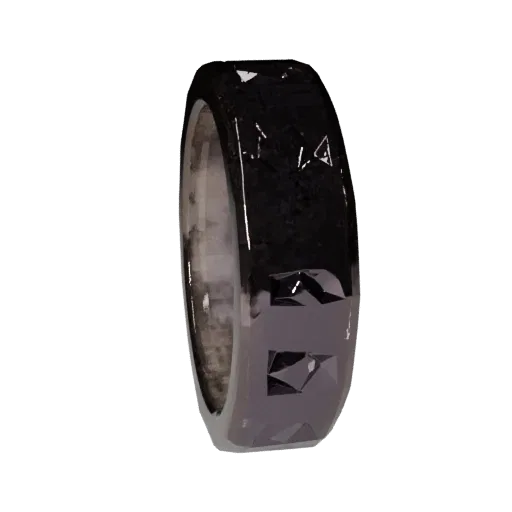 Diamond Solitaire Wedding Band 3D model, game viewport three-quarter view, diamond setting.