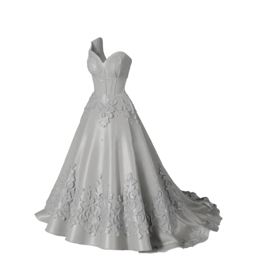 AR Ready Wedding Dress 3D Web Asset for Online Use