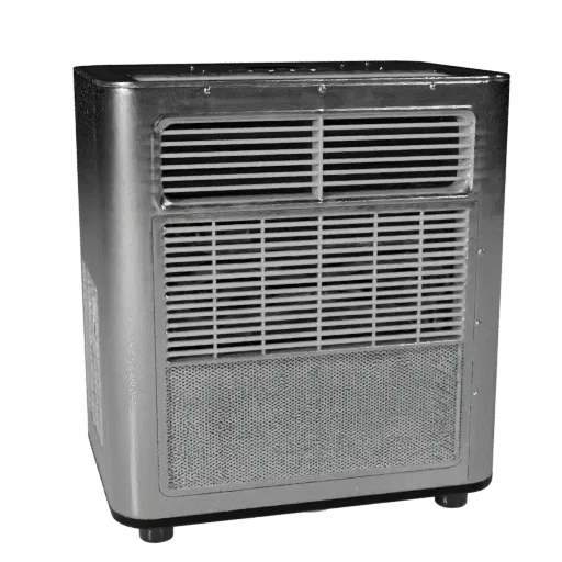 Stainless Air Purifier Stylized 3D model, home interior, stylized isometric render, plastic detail.