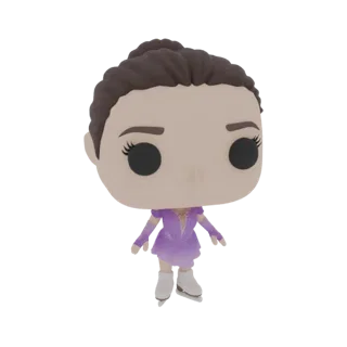 3D model of Yuri Plisetsky from Yuri!!! on Ice, styled as a Funko Pop figure, wearing a purple figure skating costume and ska