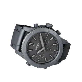 Diver Chronograph Watch Realistic 3D model, three-quarter studio render, showing metal cases, wrist scale.
