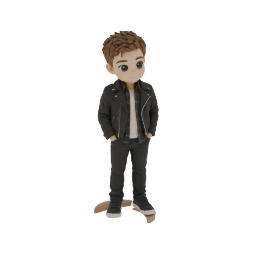 Young Man in Leather Jacket Figurine