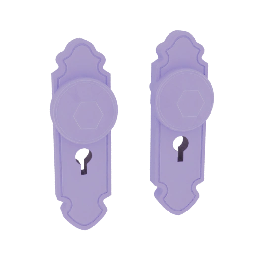 Ornate Door Handle Set with Keyhole